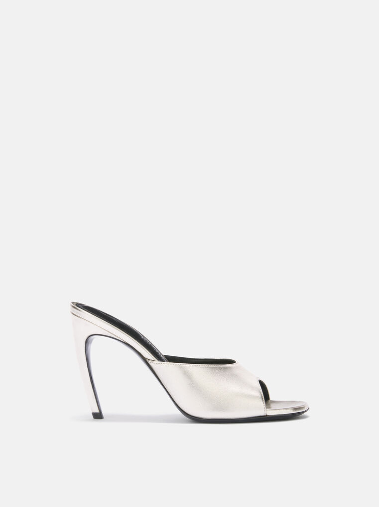 Attico Betta 95 Metallic Leather Mules In Animal Print