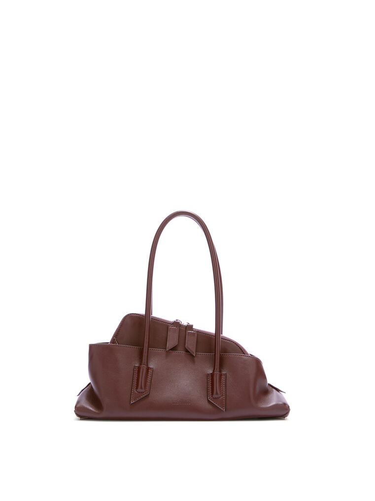 Attico Top Handle ''la Passeggiata Small'' Dark Brown In Brown