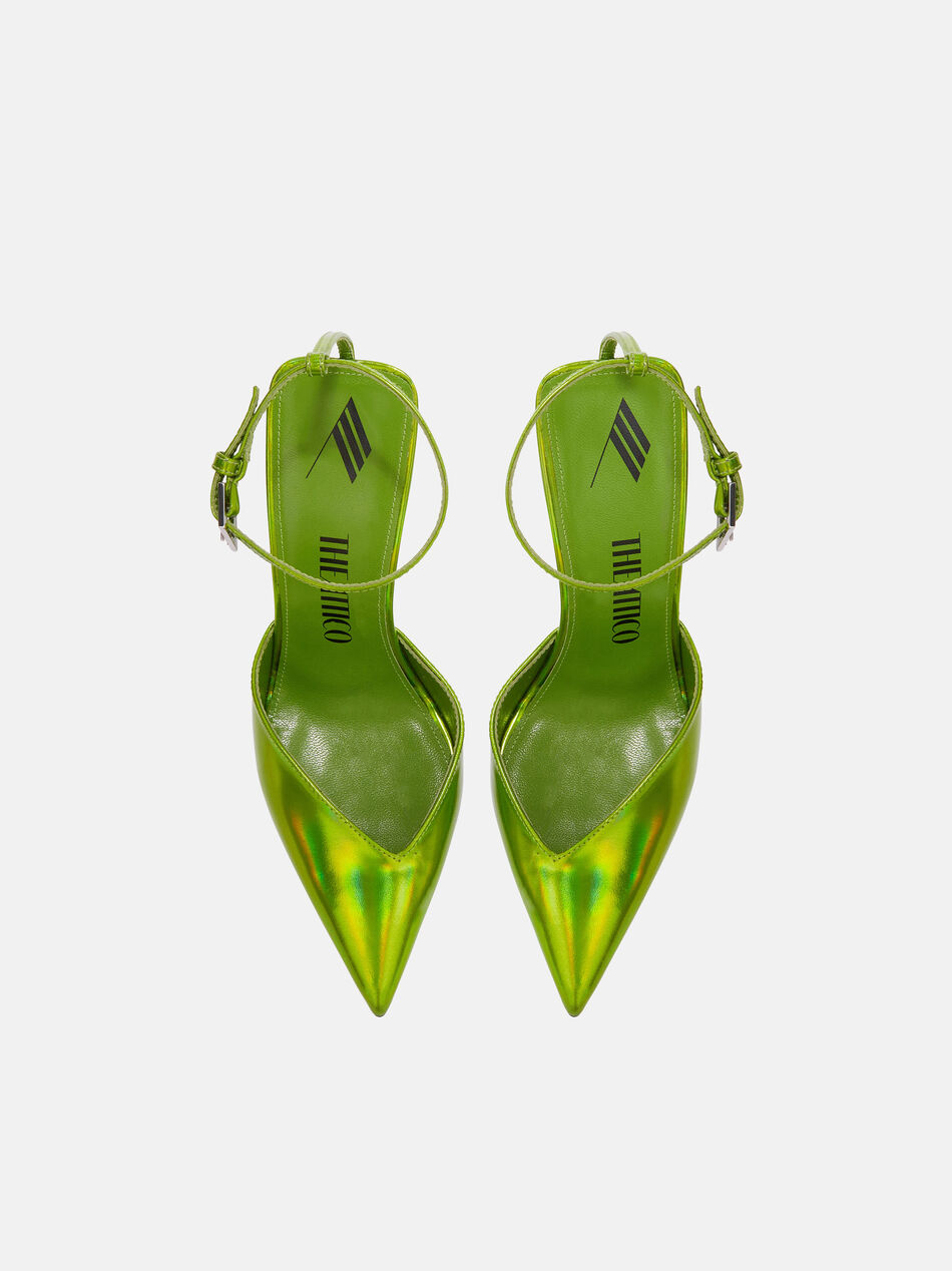 THE ATTICO "Perine" hollographic green pump LIME 236WS413E086080