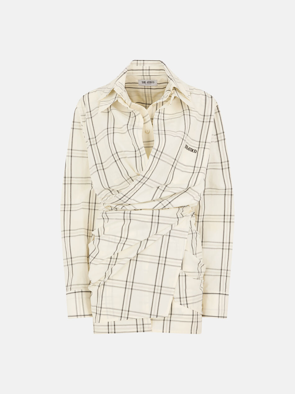 THE ATTICO White and black mini dress WHITE/BLACK 260WCA00458CCC125AA020