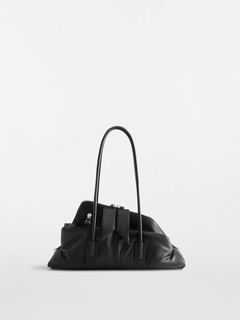 THE ATTICO ''La Passeggiata Small'' Black Top Handle Black ATTWAH00058LBT128PW100