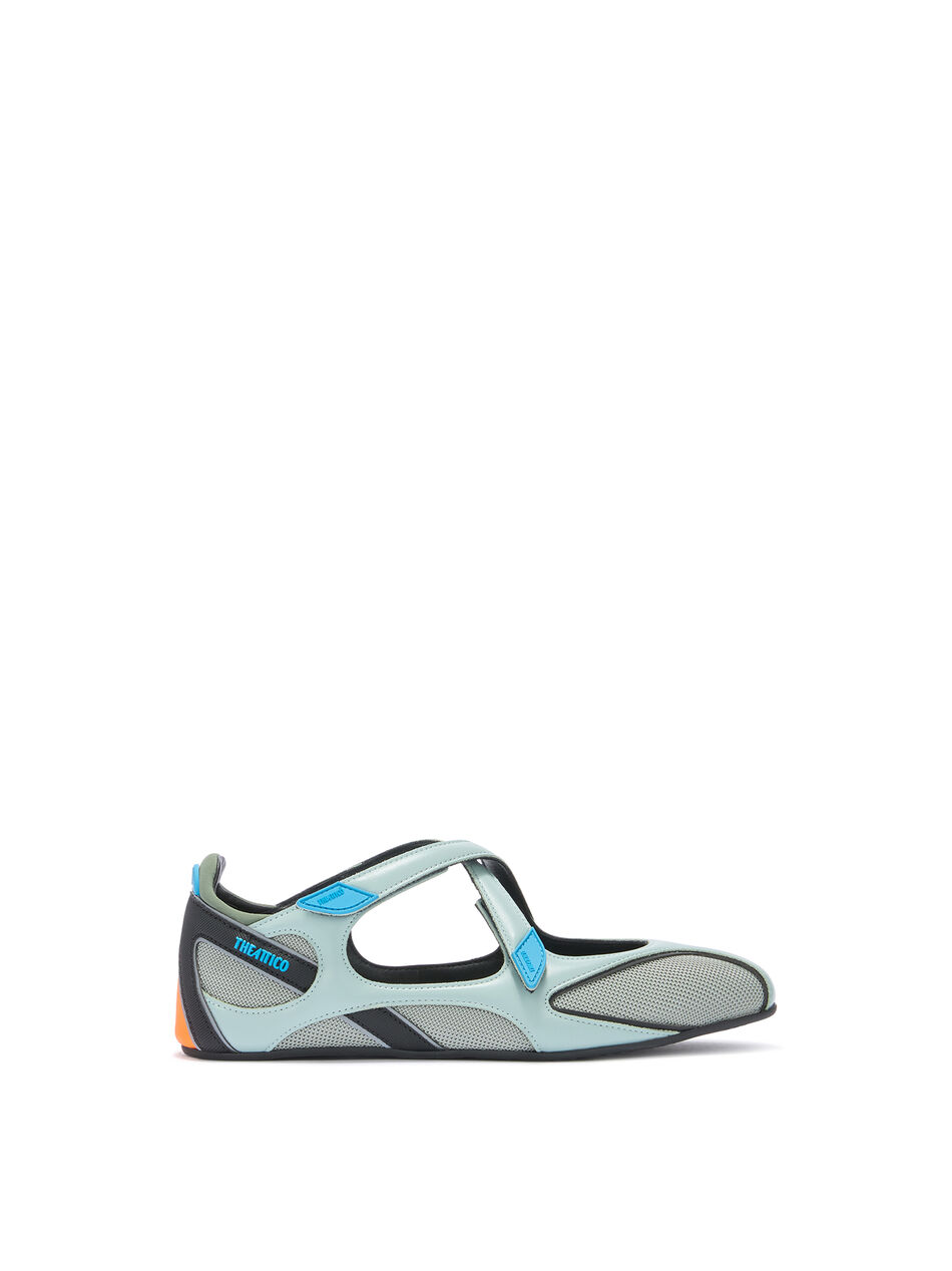 THE ATTICO ''Floor 01'' turquoise and orange ballerina flat TURQUOISE/ORANGE 260WSH00871MIX062AA217