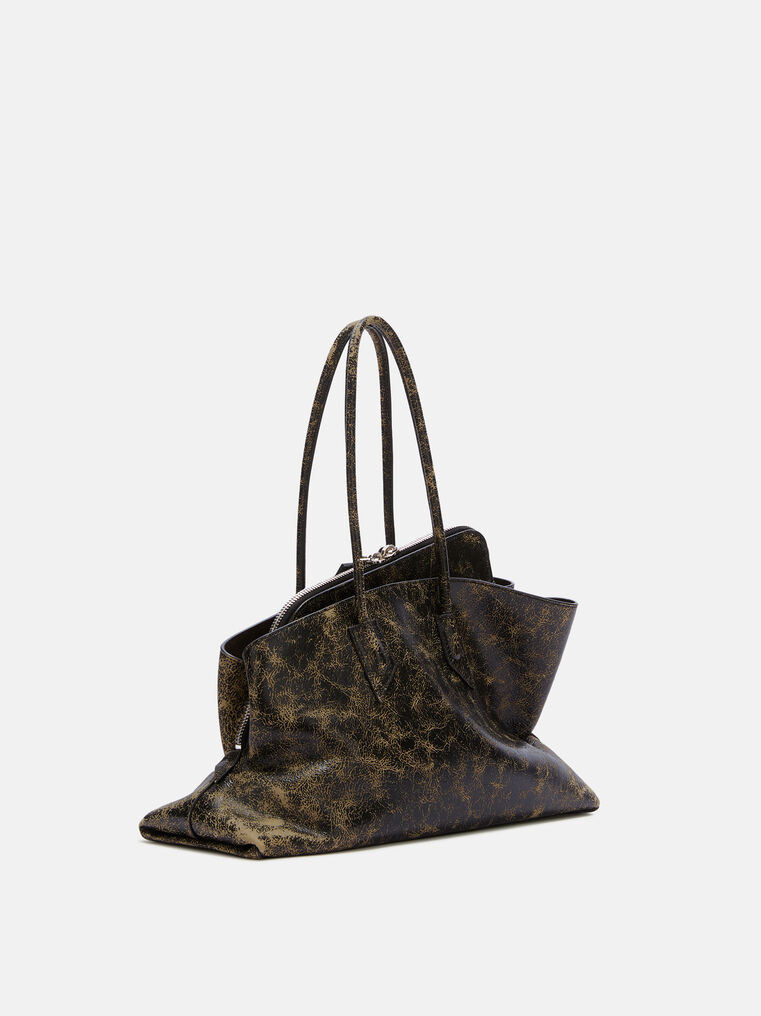 Attico Top Handle ''la Passeggiata Medium'' Brown Shades In Brown