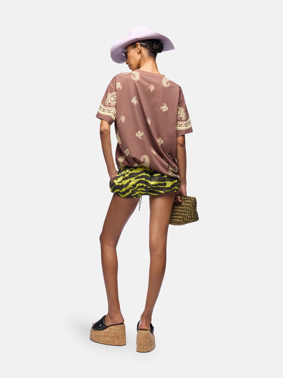 THE ATTICO Dark brown and yellow t-shirt Dark brown/yellow 260WCT00353JJJ025PY678