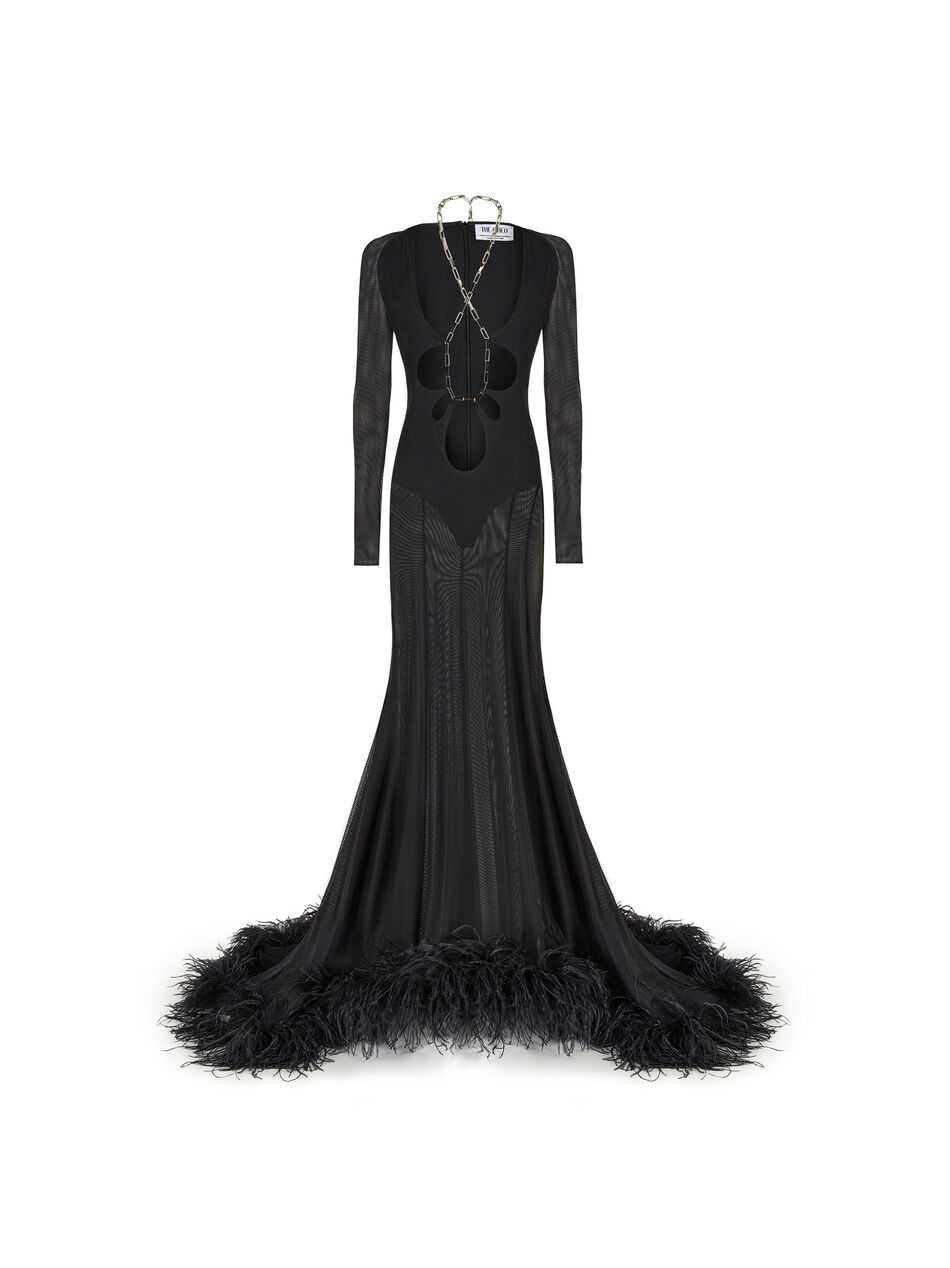 THE ATTICO "Karen" black long dress BLACK 238WCW86A014F100