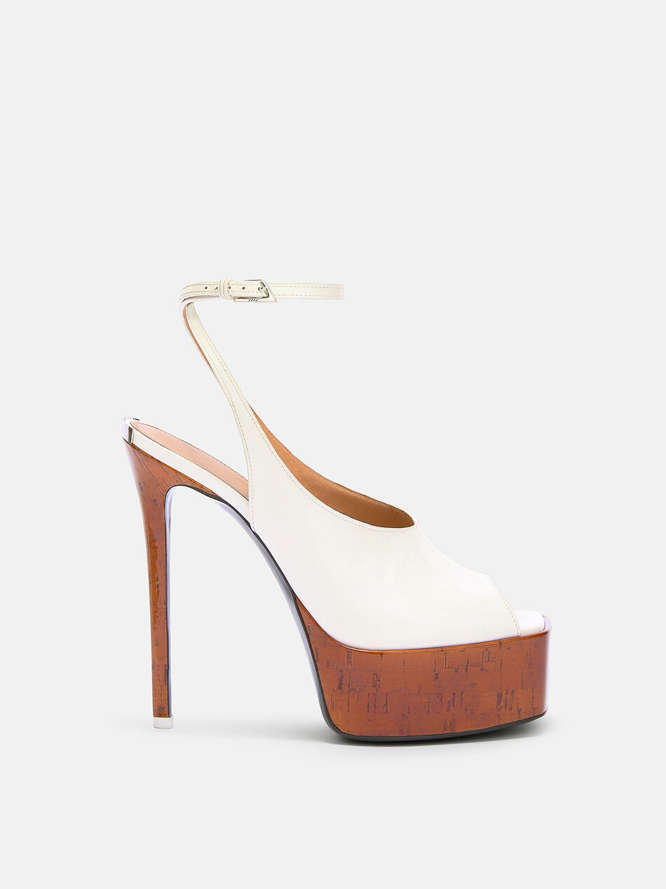 THE ATTICO ''Ornella'' white sandal WHITE/BROWN 260WSH00911LBT019AA110