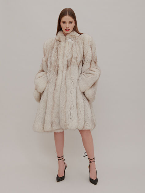 The Attico "Call Me Back" upcycled coat ICE 202WCX01F001042