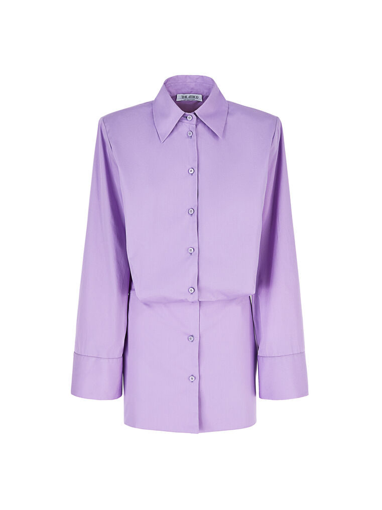 Shop Attico ''margot'' Lavender Mini Dress In Lavander