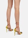 THE ATTICO "Adele" orange ,black, yellow and green lace-up sandal  238WS411EL003547