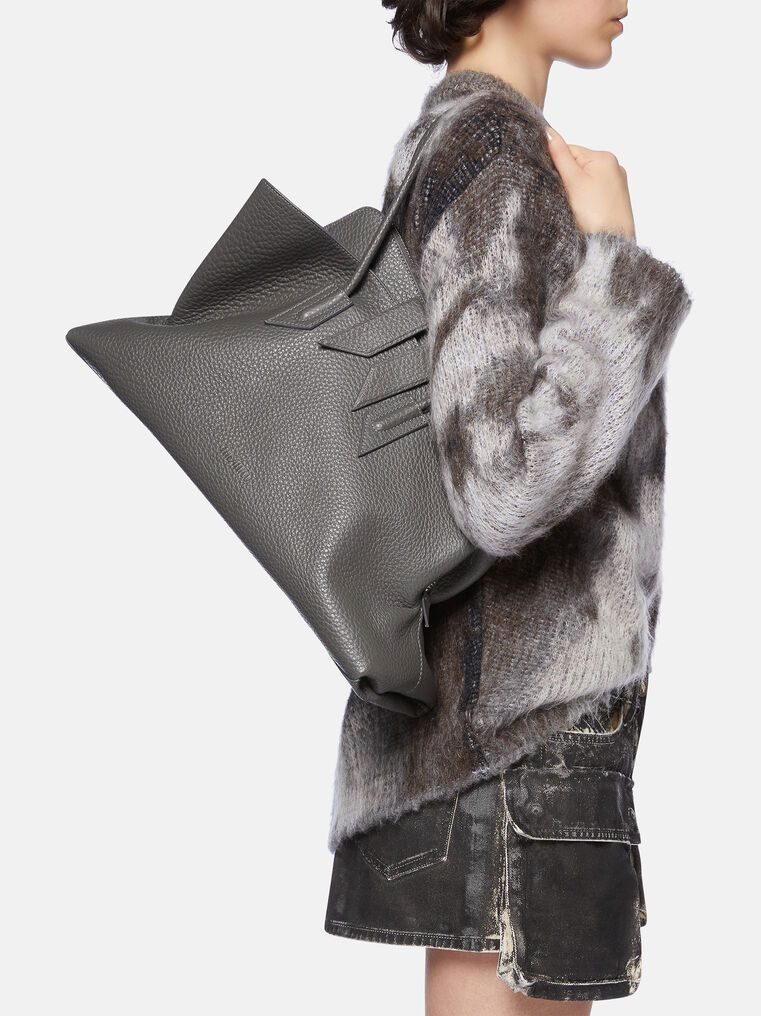 Attico La Passeggiata Medium Top Handle Bag By The In Grey