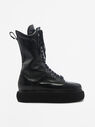 THE ATTICO "Selene" black flat medium boots  214WS903L019100