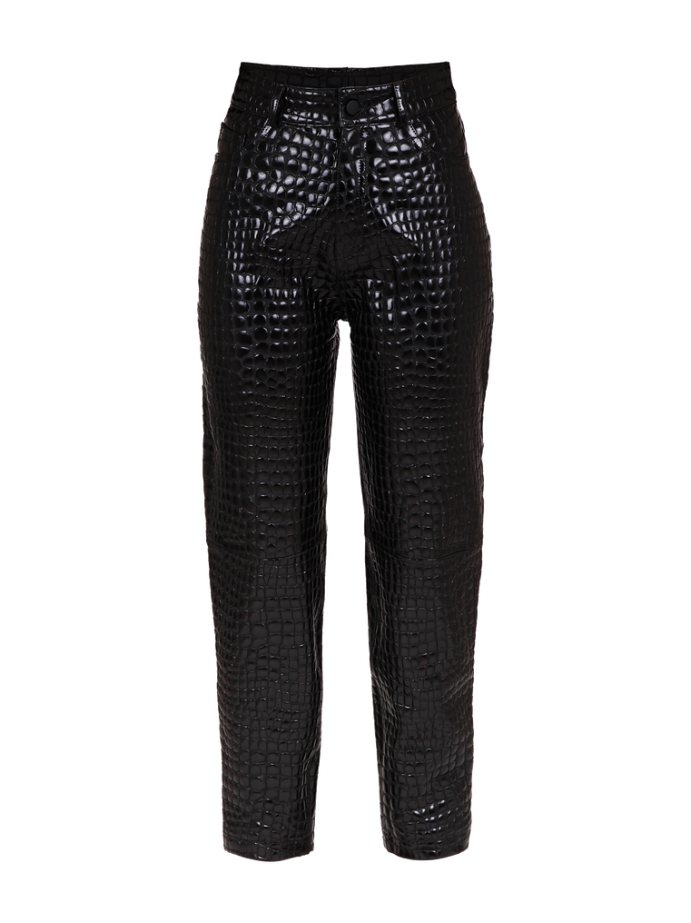 The Attico Pants and Skirts | The Attico - 'DIANE' CROCODILE EMBOSSED PANTS