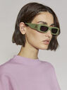 THE ATTICO "Mini Marfa" olive sunglasses  212WAS11MET2145