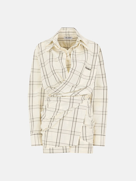 THE ATTICO White and black mini dress WHITE/BLACK 260WCA00458CCC125AA020