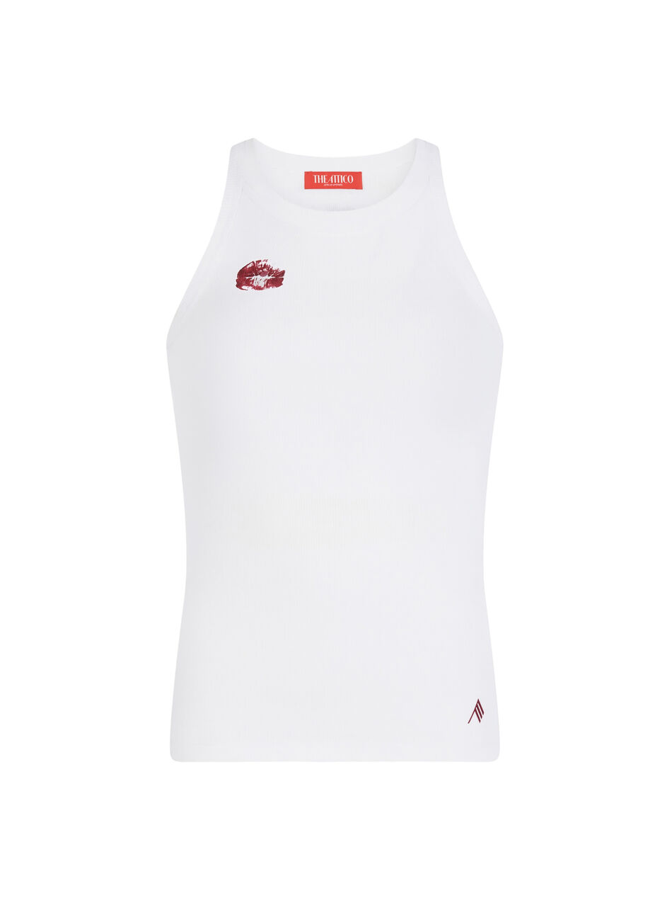 THE ATTICO Tank top white and burgundy White/Burgundy SPEWCT000276J050P821