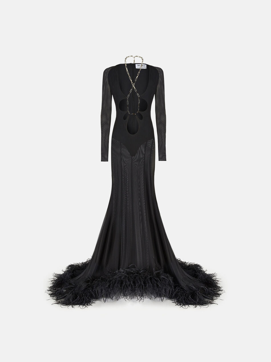 THE ATTICO "Karen" black long dress BLACK 238WCW86A014F100