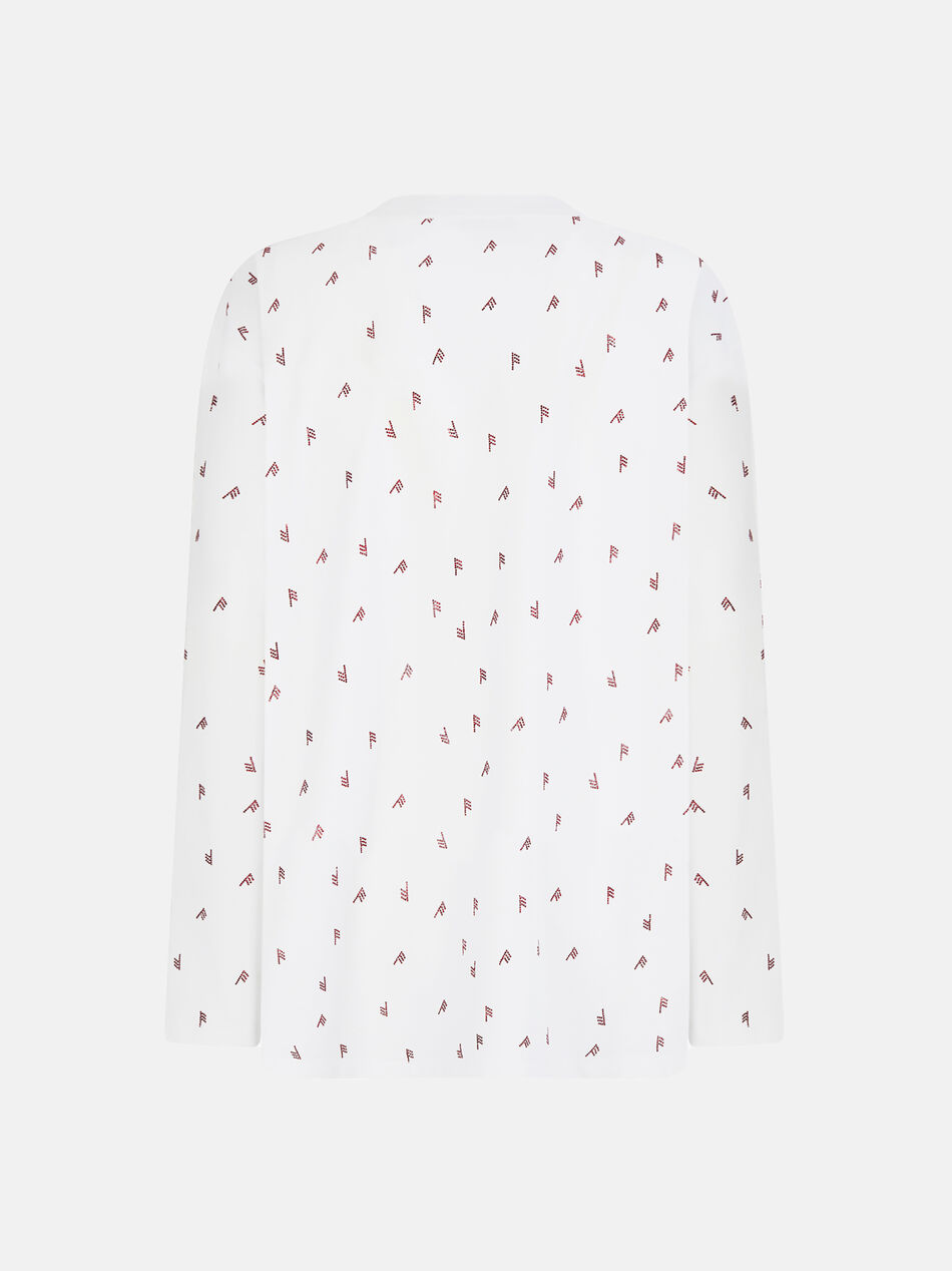 THE ATTICO T-shirt white and burgundy strass White/Burgundy SPEWCT000246J025L821