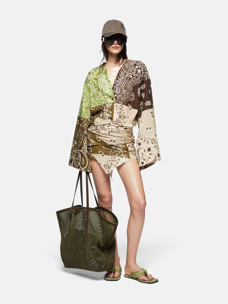 THE ATTICO Multicolor green, brown and beige mini dress Multicolor green/brown/beige SPEWCA275C077P826