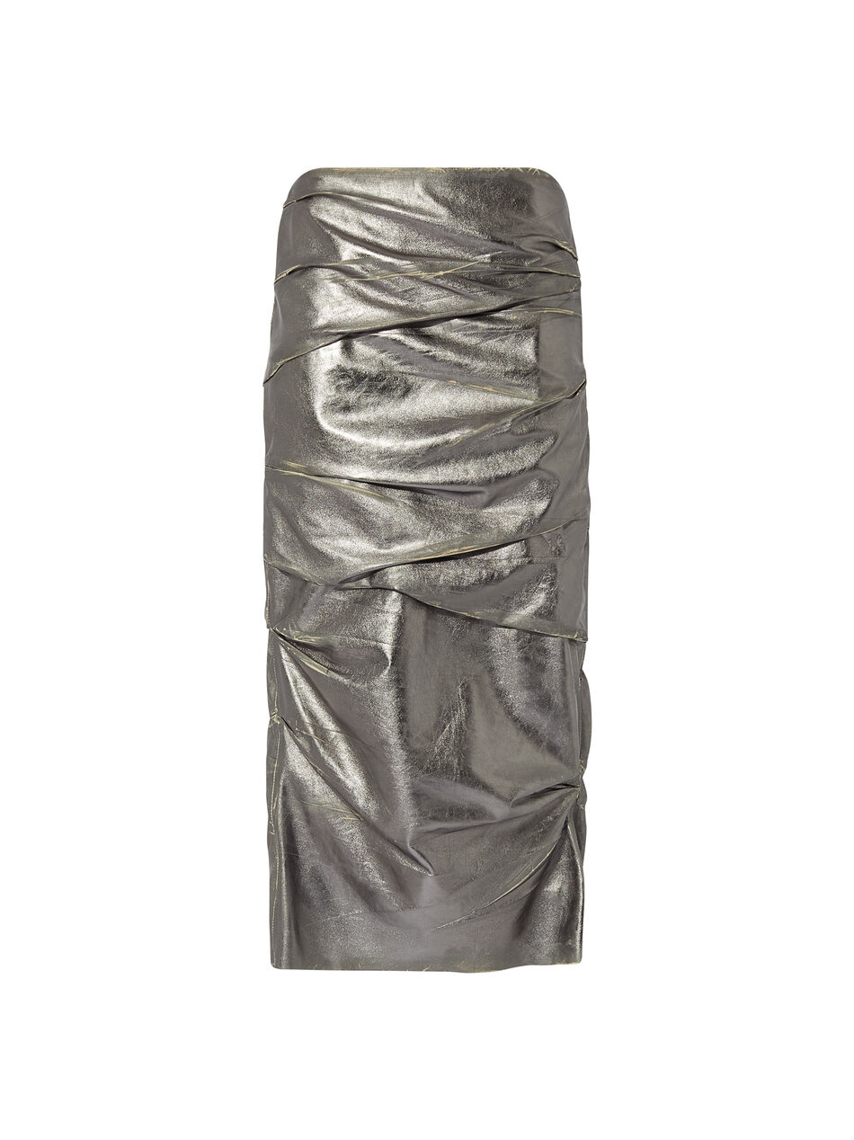 THE ATTICO Silver midi skirt SILVER 246WCS215L094002