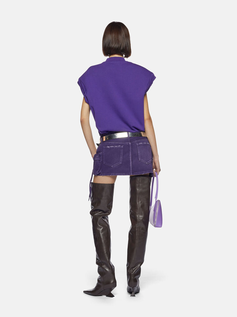 Shop Attico ''fay'' Purple Mini Skirt
