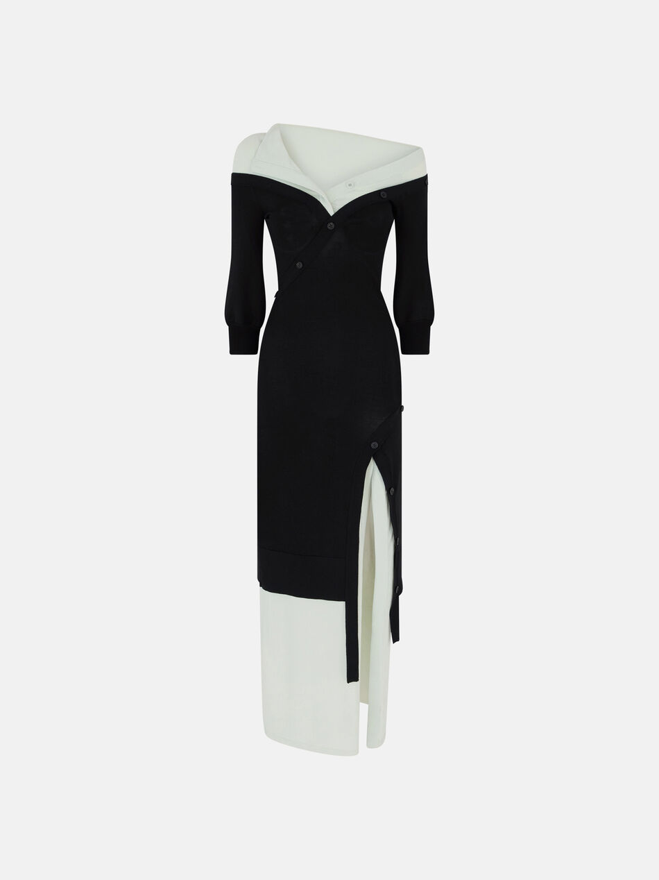THE ATTICO Black and blue knitted dress BLACK/GREEN 260WCW00301KVV095AA123