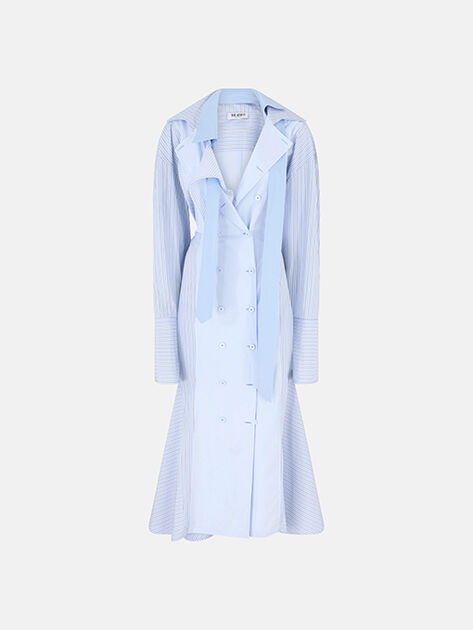 THE ATTICO Blue midi shirt dress MULTICOLOR 260WCW00281MIX087AA021