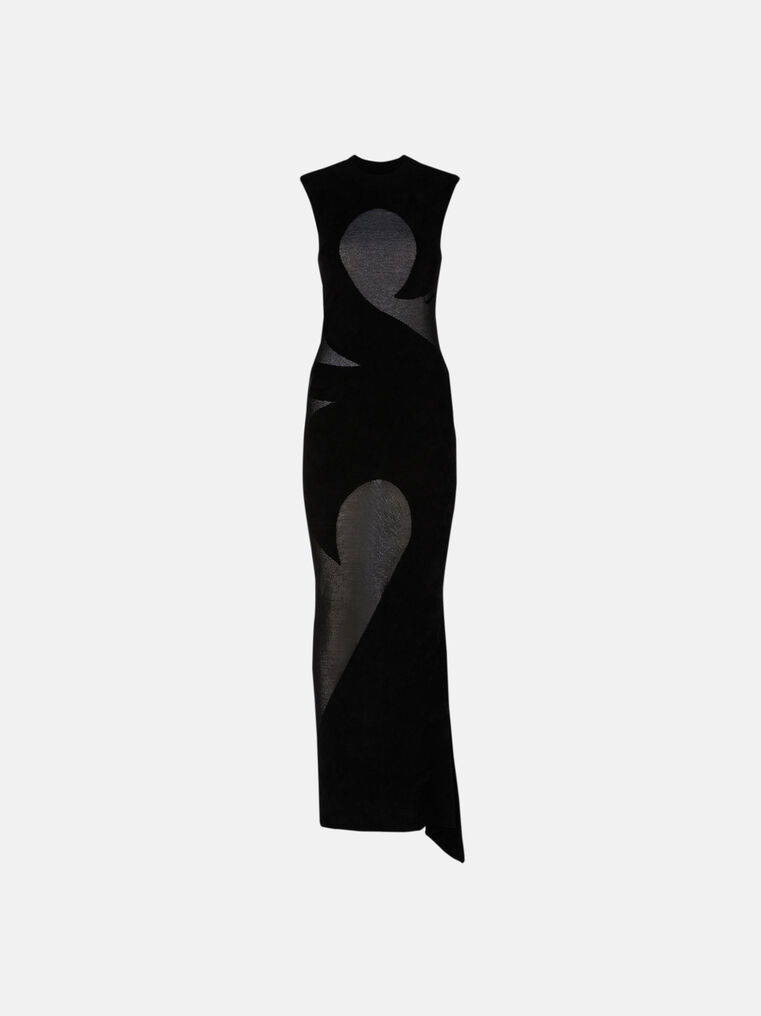 Shop Attico The  Dresses Gend - Black Long Dress Black Main Fabric: 44% Viscosa 44% Polyamide 12% Cotton