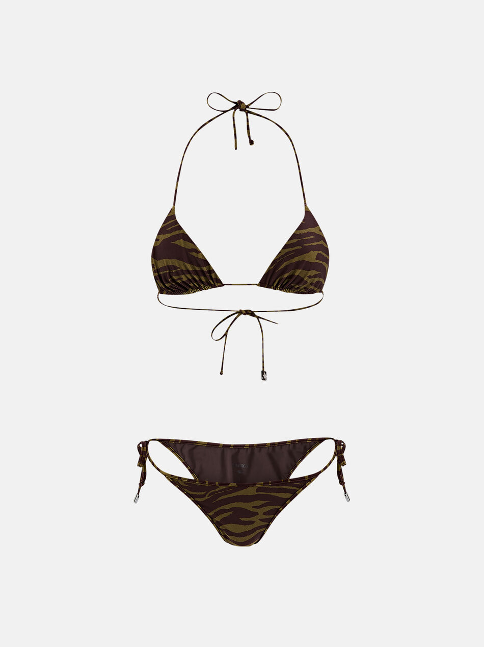 THE ATTICO Dark green and dark brown bikini Dark green/dark brown 250WBC00008PAA014PR997