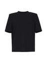 The Attico "Bella" black t-shirt with shoulder pads