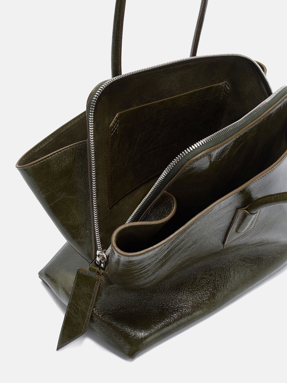 THE ATTICO ''La Passeggiata Medium'' olive brown top handle Olive brown 260WAH00054LBT030AA855