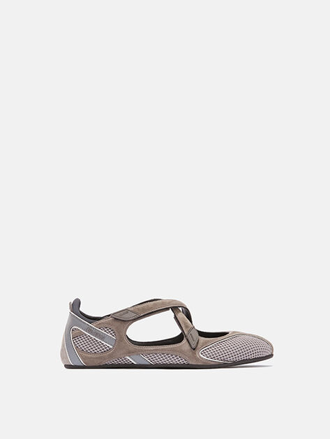 THE ATTICO ''Floor 01'' ballerina flat grey GREY 251WSH00871MIX062AA084