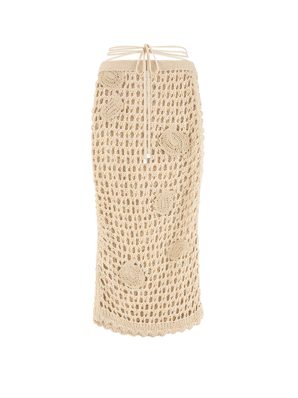 THE ATTICO Natural midi skirt NATURAL 260WCS00297KCC006RA060