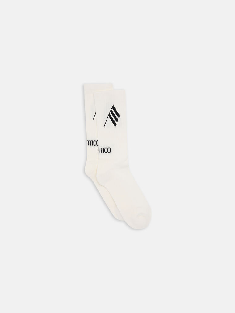 Attico White And Black Short Lenght Socks In White/black