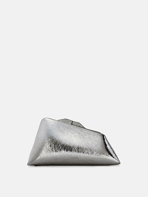 THE ATTICO ''8.30 PM'' silver oversized clutch  SILVER 241WAH00001LBT070AA002