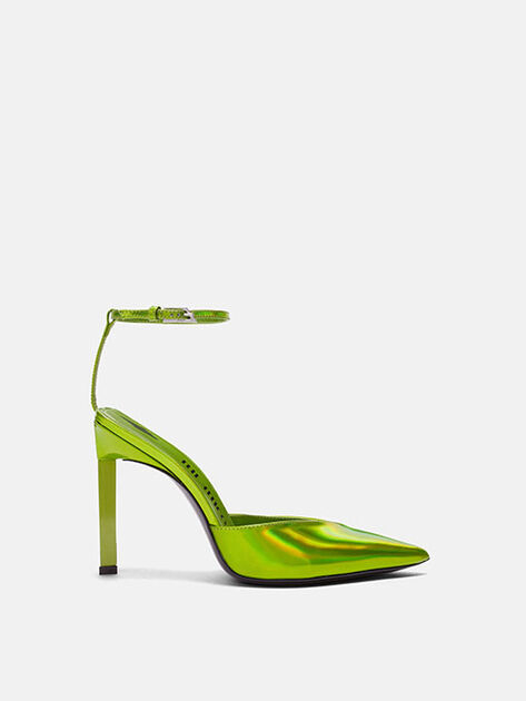 THE ATTICO "Perine" hollographic green pump LIME 236WS413E086080