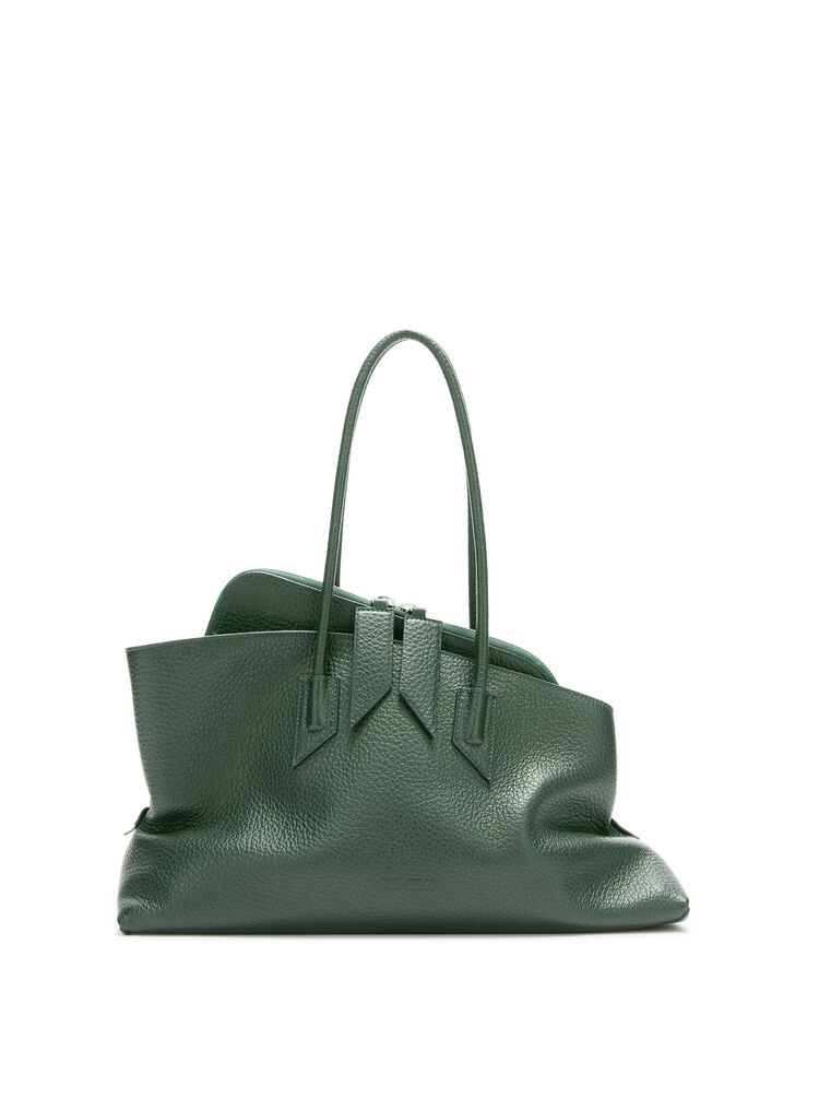 Attico Top Handle ''la Passeggiata Medium'' Dark Forest In Green