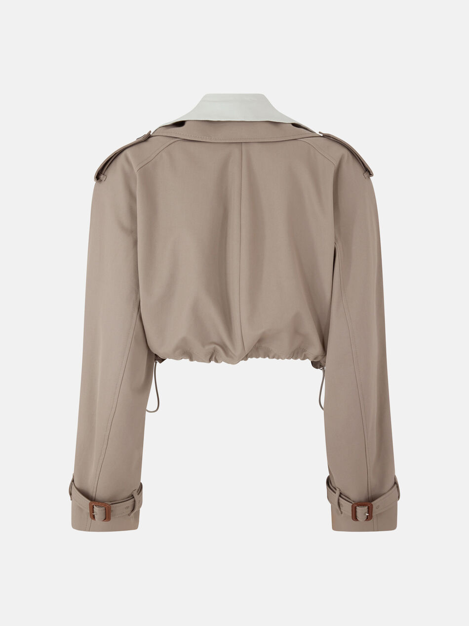 THE ATTICO Grey short trench coat Taupe grey 260WCB00111PLC003AA700