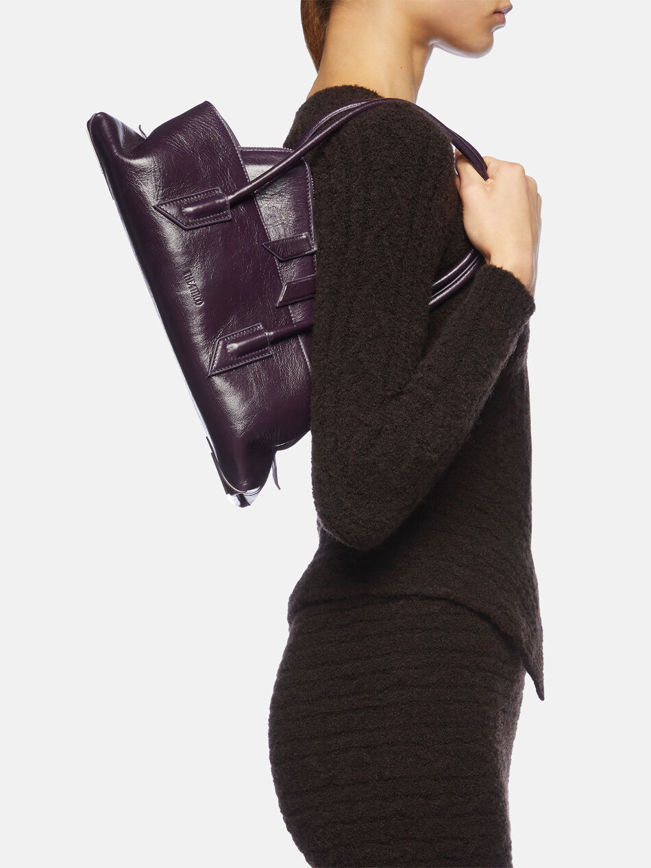 THE ATTICO ''La Passeggiata Small'' dark violet top handle DARK VIOLET 250WAH00058LBT110AA769