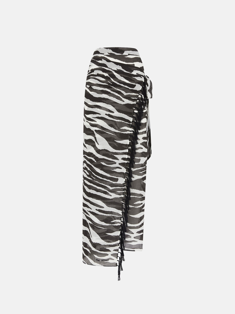 THE ATTICO White and black pareo WHITE/BLACK 250WCR00140CCC082PR020