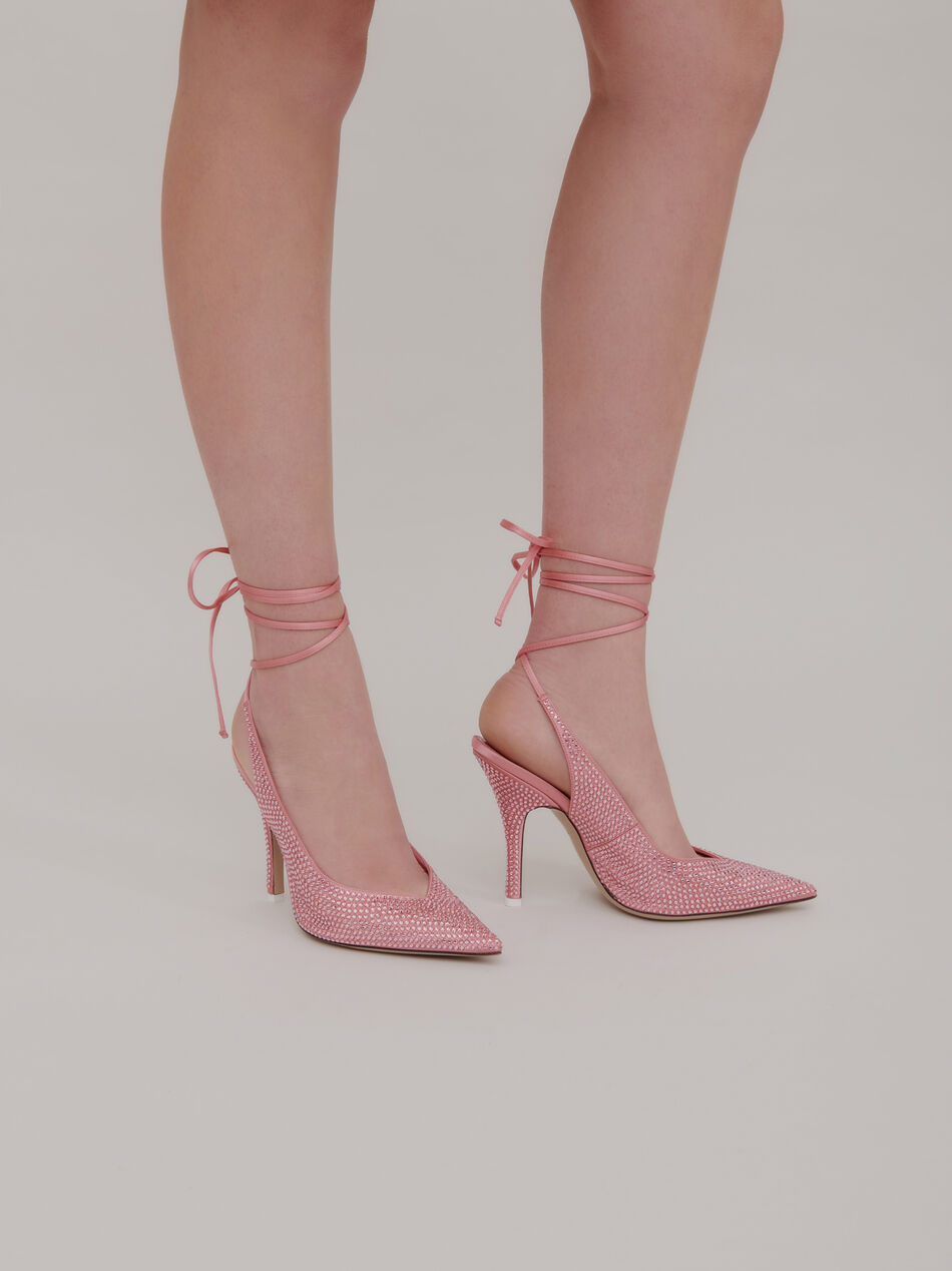 The Attico Call Me Back Venus slingback pumps with upcycled Swarovski crystals PASTEL PINK 202WSX00TV07076