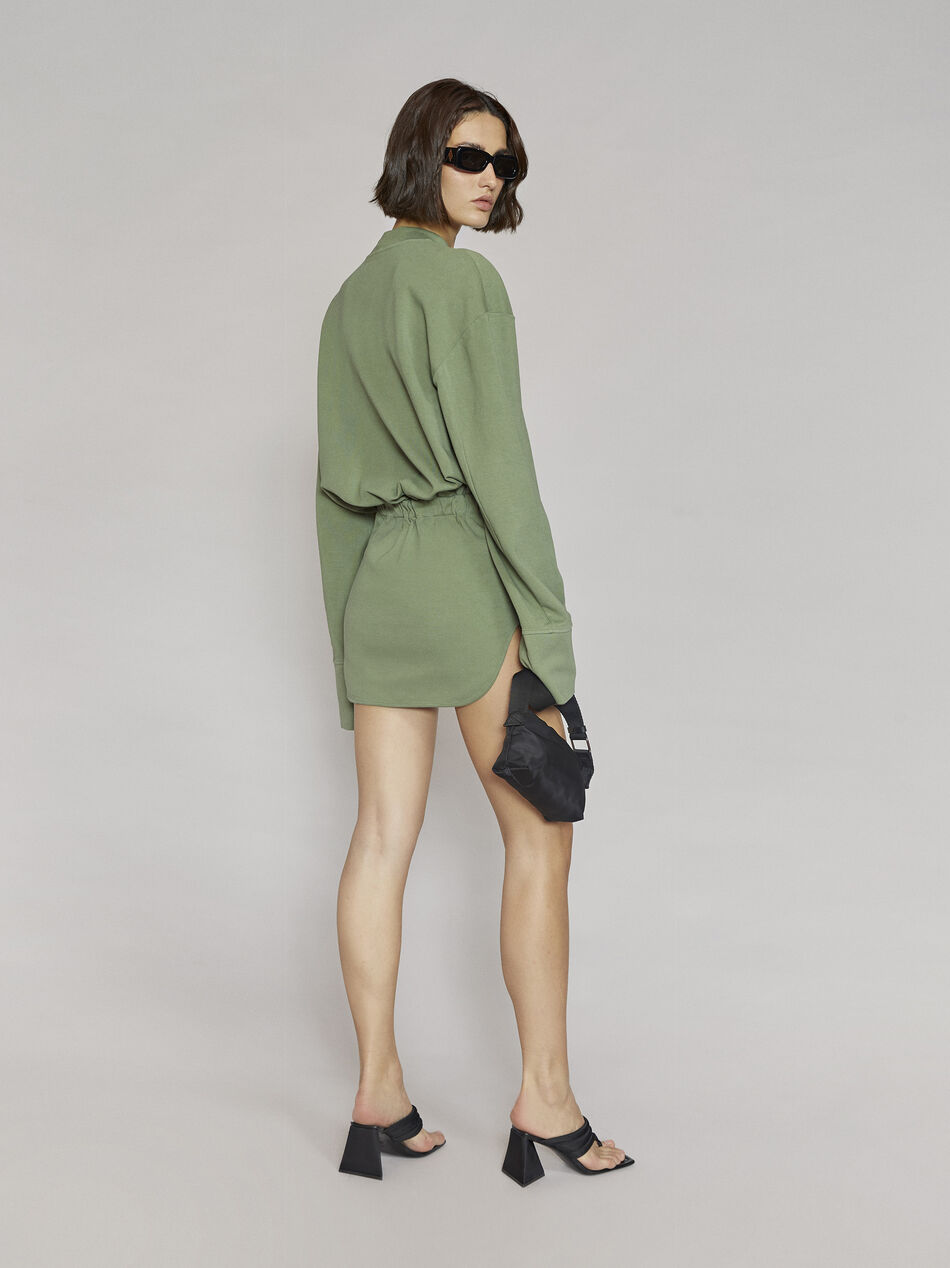 THE ATTICO "Palmer" olivine mini dress FIELD GREEN 212WCA64C029145