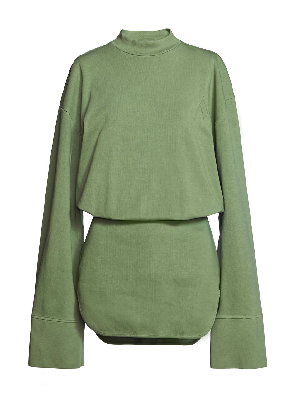 THE ATTICO "Palmer" olivine mini dress FIELD GREEN 212WCA64C029145