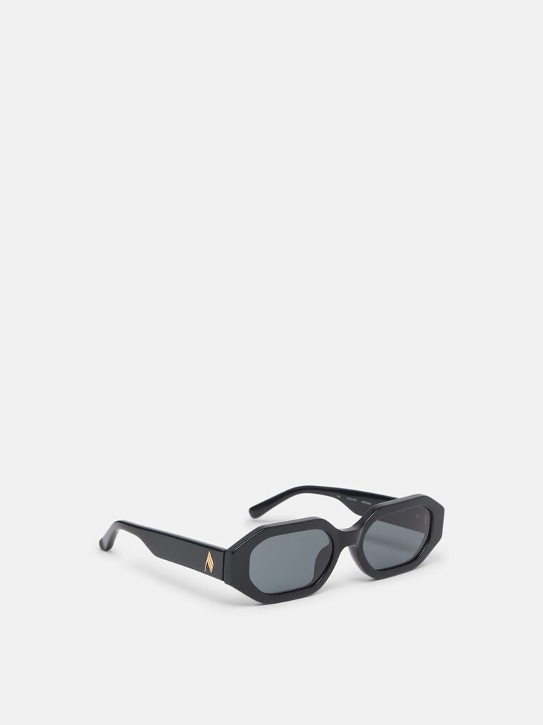 Attico Irene Octagonal Sunglasses In Black Acetate Woman