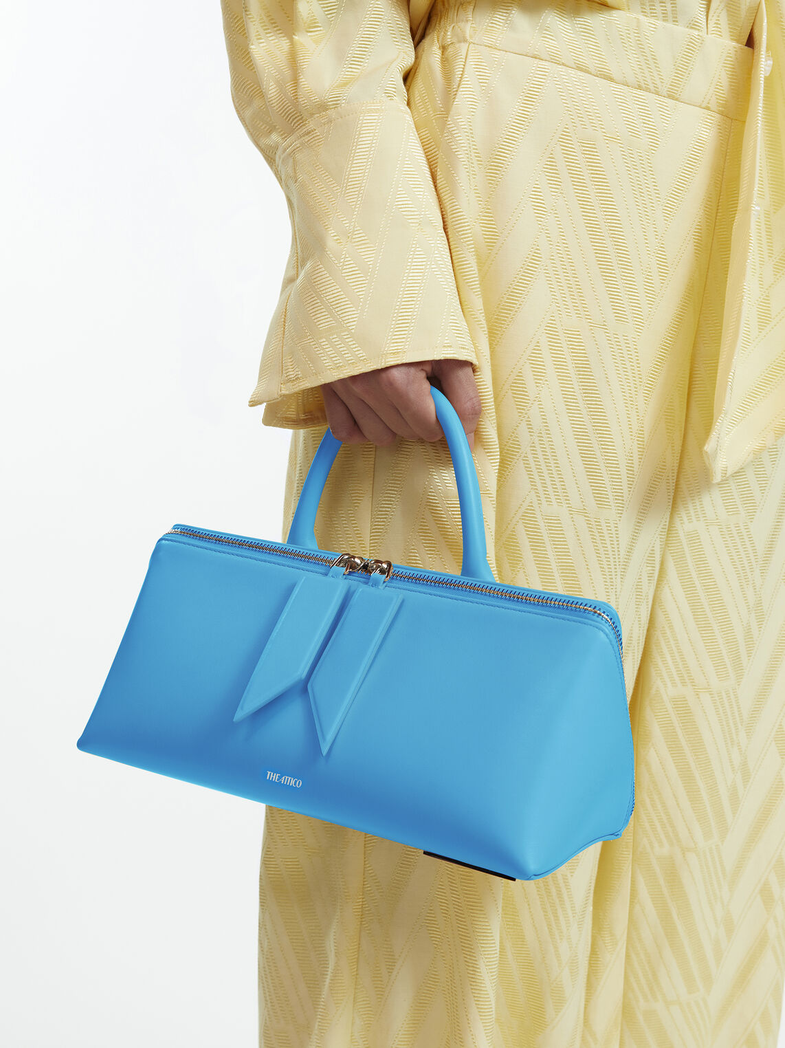 THE ATTICO ''Sunday'' turquoise elongated everyday bag 6