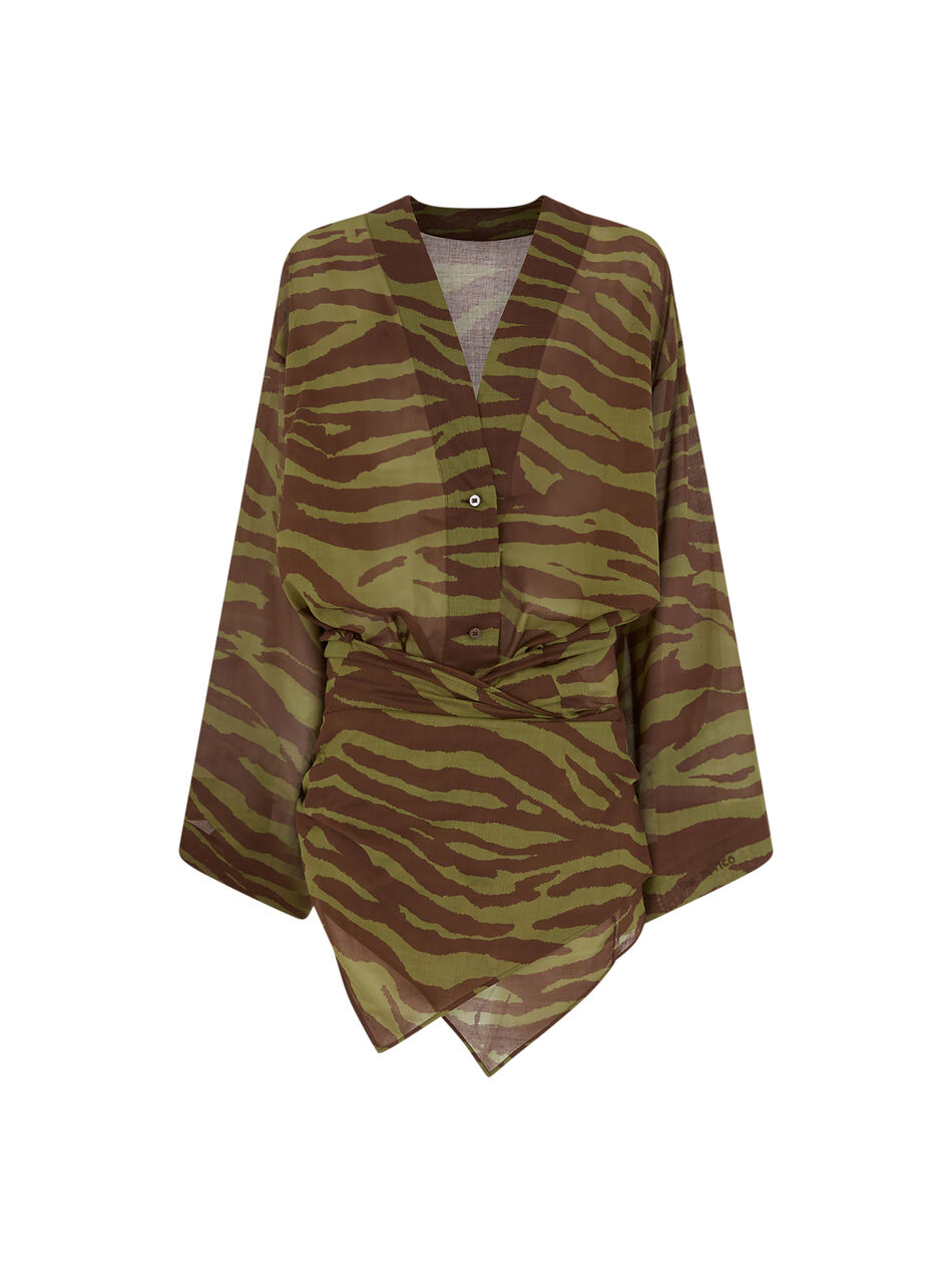 THE ATTICO Dark green and dark brown mini dress Dark green/dark brown 250WCA00404CCC082PR997