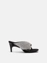 THE ATTICO ''Rem'' silver and black thong sandal SILVER/BLACK 236WS756TL08212