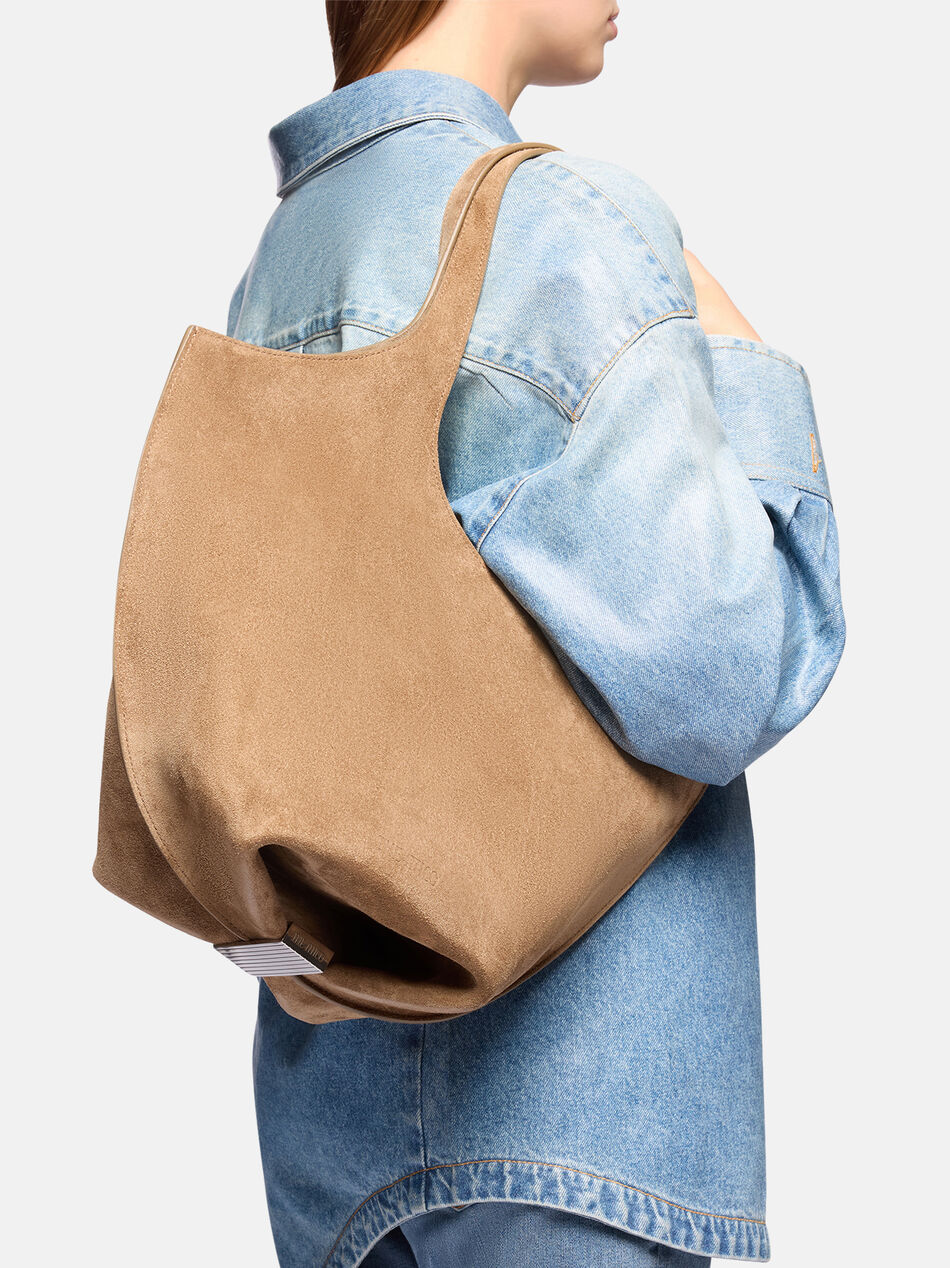 THE ATTICO ''La Scoop'' tobacco shoulder bag TOBACCO 260WAH00062LBT007AA039