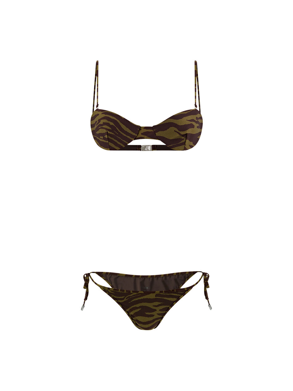 THE ATTICO Dark green and dark brown bikini Dark green/dark brown 250WBC00004PAA014PR997