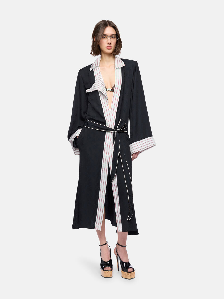 THE ATTICO Black and white long coat MULTICOLOR 260WCC00095MIX076AA021