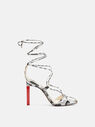 THE ATTICO 'Adele' white and red lace-up sandal WHITE/RED 231WS411EL003059
